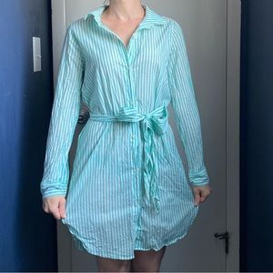 J.Crew Shirtdress Coverup Lightweight Buttonup Dress